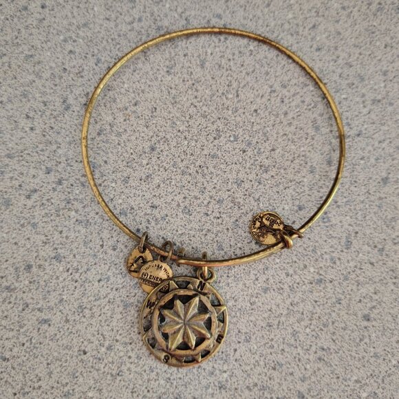 Alex and Ani Jewelry - Alex and Ani Compass Gold Charm Bracelet Bangle 158